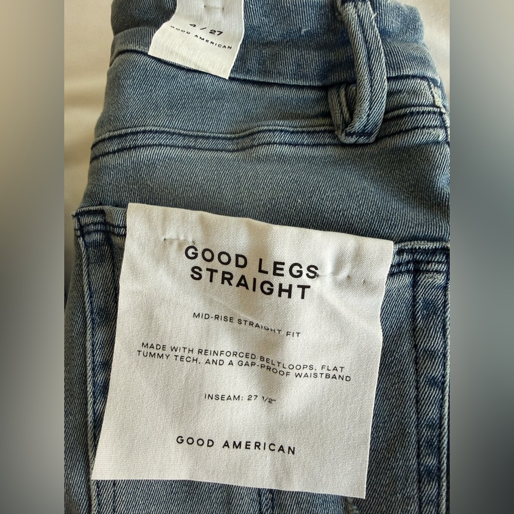 GOOD AMERICAN Good Legs Straight Split Pocket Women's Jeans - NEW - 27 - Picture 8 of 12